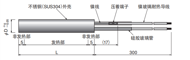 絲扣加熱棒外形結(jié)構(gòu)圖